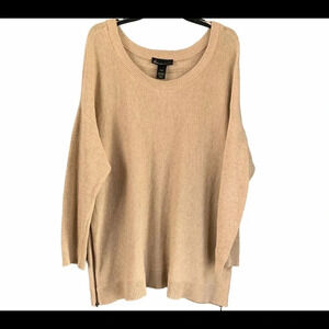 Lane Bryant Knit Crewneck Sweater W/Side Zippers